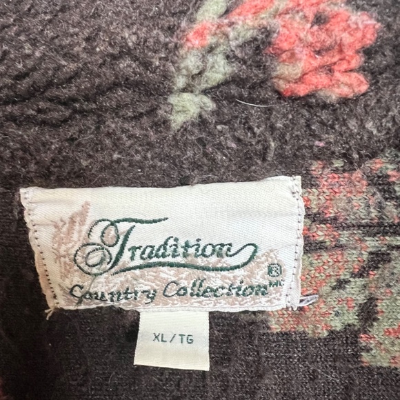 Vintage 90s Tradition Country Collection Sears Autumn Fall Leaves Zip Up Fleece - Picture 4 of 6